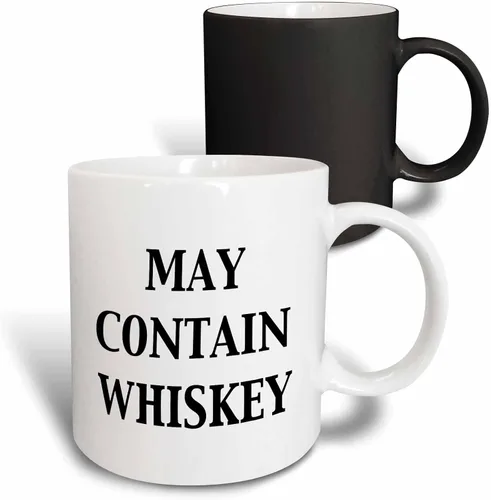 Vista 11 de 3dRose May Contain - Taza de whisky, 11 onzas, color negro