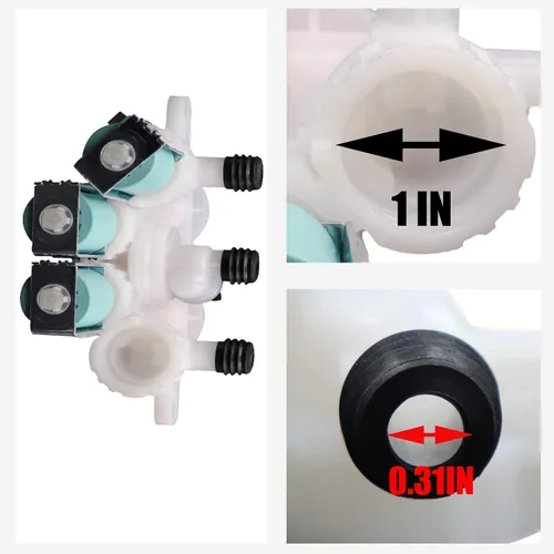 Vista 8 de W11096268 W11220230 Válvula de entrada de agua compatible con lavadora whirl-pool ken-more Reemplaza W10632527 W10758829 W10853296 W11096268 etc