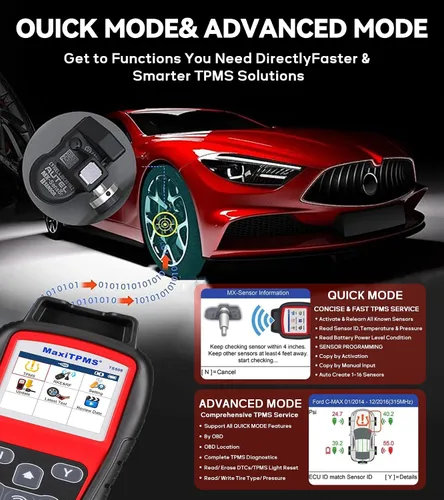 Vista 7 de Autel MaxiTPMS TS508WF Actualización de TS508K TS508 TS501Pro TS408S Programar Sensor MX Leer Borrar DTCs TPMS Reinicio OBD Reaprender Activar TPMS