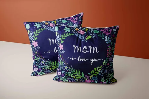 Vista 2 de MOM I Love You!Regalos significativos para mamá, ideas de regalo para mamá, regalos de cumpleaños para el día de la madre, funda de cojín de franela