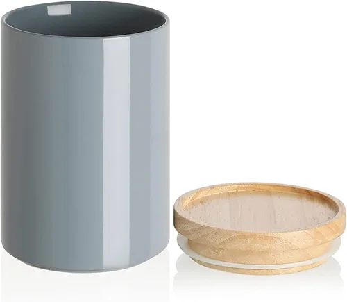 Vista 61 de Recipientes de cocina Sweejar, tarro de almacenamiento de cerámica para alimentos, recipientes apilables con tapa hermética de madera para servir