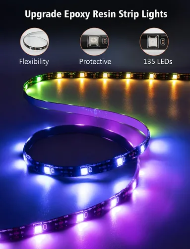 Vista 2 de echosari Sincronización de retroiluminación de TV con pantalla, luces de TV que cambian con TV para pantalla de 55 a 65 pulgadas, tira de luces