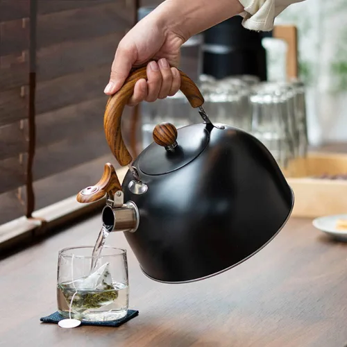 Vista 7 de Hervidor de té silbante – Hervidor de té de 3.1 cuartos de galón, tetera silbante de acero inoxidable para estufa, tetera silbato de 3 litros