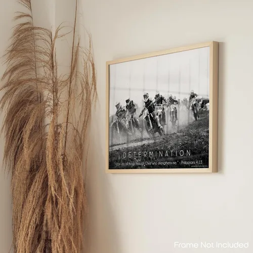 Vista 8 de Inspirational Wall Art Co. - Determinación - Motocross ATV Dirt Bike Guys Rampa Freestyle Racing Regalo Niños Motivación Citas Carteles Impresos