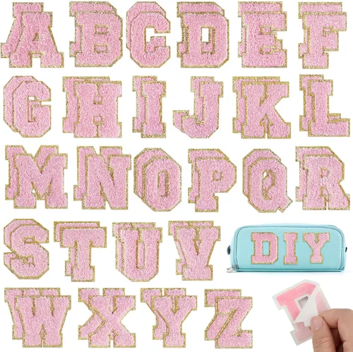 Vista 11 de Parches autoadhesivos de felpilla con letras A-Z, color negro, para ropa de tela, 26 piezas