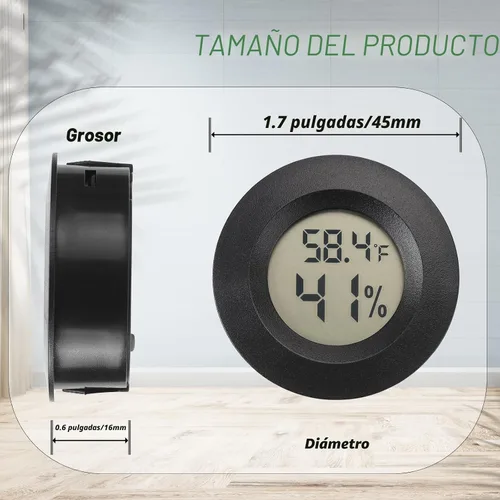 Vista 2 de Mini termómetro higrómetro digital medidor de humedad para interiores y exteriores, monitor de humedad para reptiles para invernadero, jardín