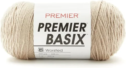 Vista 11 de Premier Yarns Basix, hilo de estambre sólido, hecho de acrílico, hilo ideal para ganchillo y tejido, color blanco, 359 yardas