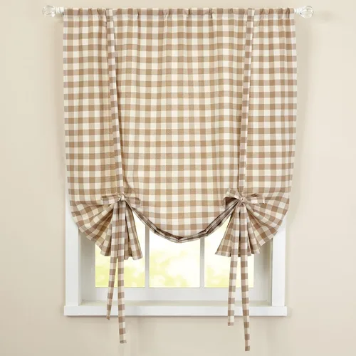 Vista 3 de BrylaneHome Buffalo Check - Persiana para ventana, color blanco y negro