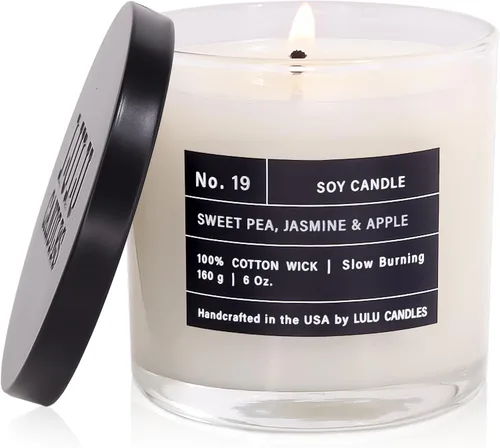 Vista 32 de Lulu Candles After Dark - Teca Caoba Vela Perfumada de Soja de Lujo en Frasco Vertida a Mano en los EE.UU. Altamente Perfumada y Duradera