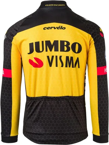 Vista 2 de Maillot de manga larga de ciclismo para hombre con 3 bolsillos, elástico, cómodo, reflectante