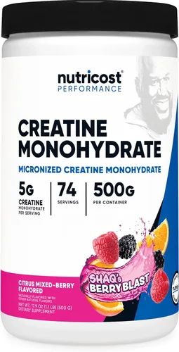 Vista 8 de Nutricost - Polvo de Monohidrato de Creatina (sabor Frambuesa Azul), 500 Gramos (1.1 LBS)