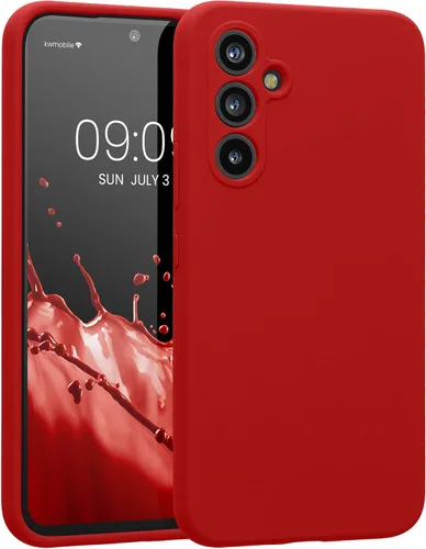 Vista 195 de kwmobile Funda compatible con Samsung Galaxy A13 4G - Funda delgada de silicona TPU - Acabado suave al tacto - Amarillo radiante