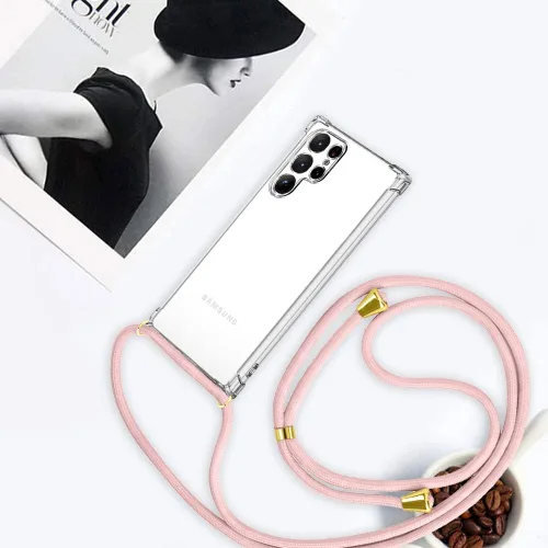 Vista 6 de Funda para Samsung Galaxy S22 Ultra con correa ajustable para el cuello cruzada, funda de teléfono con cordón para Galaxy S22 Ultra, funda