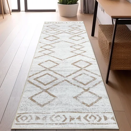 Vista 89 de jinchan - Tapete de pasillo marroquí de 2 x 6 pies con líneas, bohemio, lavable, para cocina, suave, geométrico, de lana sintética, antideslizante