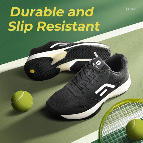 Vista 2 de FitVille Wide & Extra Wide Pickleball Shoes Men Tennis Racquetball Squash Shoes for Men All Court with Arch Support-Tennis V3