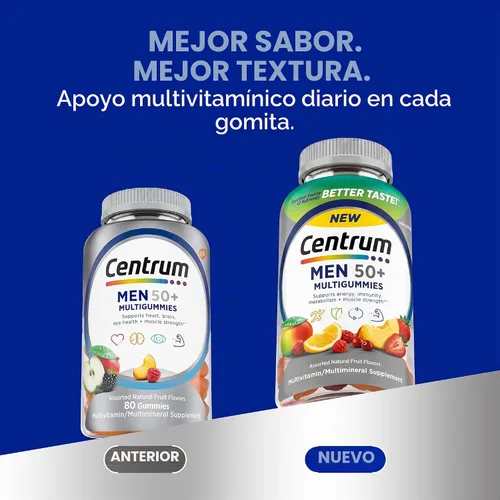 Vista 7 de Centrum MultiGummies de plata para hombres de 50 años, 140