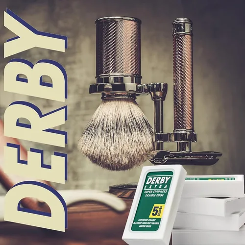 Vista 5 de 100 cuchillas de afeitar "Derby Extra Professional" de doble filo para maquinilla de afeitar recta