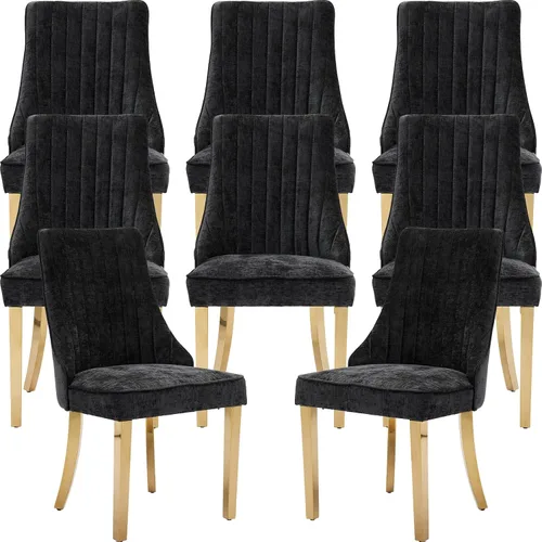 Vista 14 de Juego de 2 sillas de comedor modernas de mediados de siglo, tapizadas de tela beige, sillas de cocina y comedor, sillas de cocina con patas