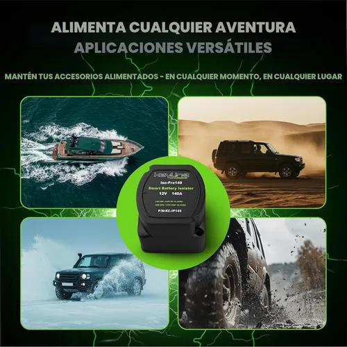 Vista 8 de Kit de aislador de batería dual 12V - 140 Amp Relé sensible al voltaje (VSR) para configuración de batería dual - Interruptor de desconexión