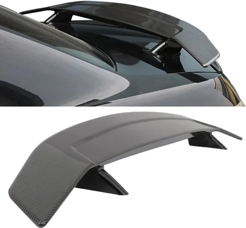 Vista 4 de SCITOO Alerón de alerón de ventana trasera ABS para alerón universal de 52 pulgadas con aspecto de carbono brillante