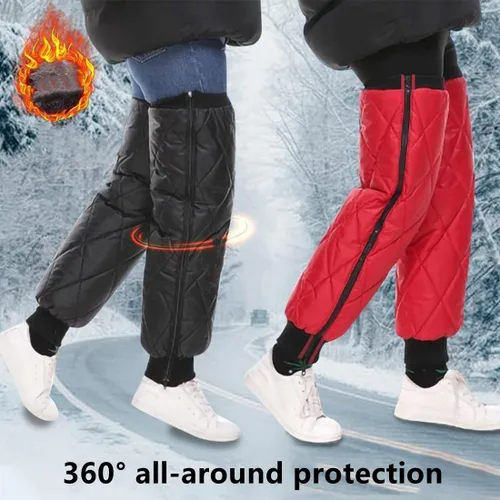 Vista 5 de Rodilleras cálidas impermeables para motocicleta, con cremallera, calentador de piernas, rodilleras térmicas para invierno, protectores de piernas