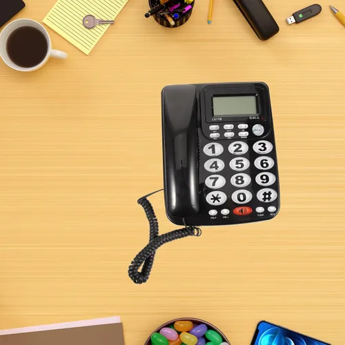 Vista 9 de Housoutil Teléfono de escritorio portátil de mesa con pantalla grande, fácil instalación, teléfono fijo con cable para oficina y uso doméstico