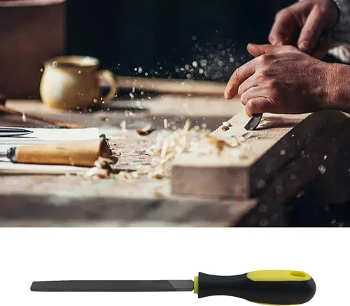 Vista 6 de Lima plana de 6 pulgadas de longitud, lima de mano de acero de alto carbono con mango ergonómico para remover, refinar, dar forma y raspar proyectos