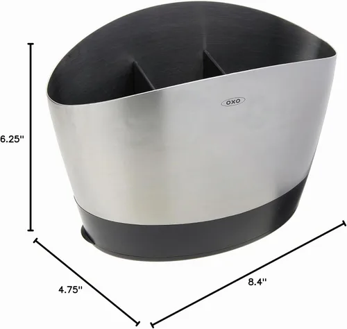 Vista 6 de OXO Good Grips - Soporte para utensilios de acero inoxidable, 8.4 x 4.75 x 6.25 pulgadas