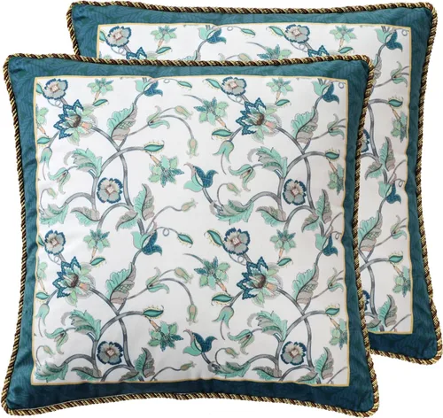 Vista 108 de patdrea Funda de almohada de terciopelo francés de diseño, 18 x 18 pulgadas Aviario