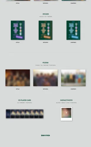 Vista 3 de ENHYPEN Dimension : Dilemma 1st Album SCYLLA Ver 1p Folding Poster On Pack+PhotoBook+Lyric Book+1p PhotoCard+1p Hologram PhotoCard+1p
