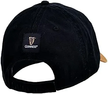 Vista 2 de Guinness Gorra de béisbol negra y caramelo con parche de cuero
