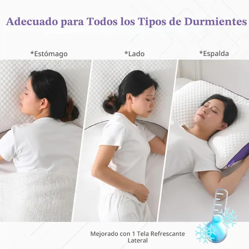 Vista 7 de HOMELAB Almohada curvada de espuma viscoelástica triturada ajustable, tamaño Queen de 29 x 19 pulgadas, diseño de media luna de gran
