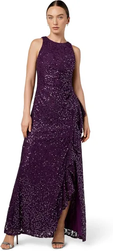 Vista 9 de Alex Evenings Women's Long Sleeveless Mother of the Bride Dress W/Cascade Ruffle & Front Slit (Petite and Regular Sizes)