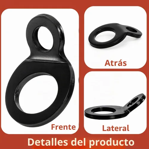 Vista 3 de Covzoe Paquete de 20 anillos de correa de amarre, anillo de amarre de acero inoxidable para montaje en el garaje, ganchos de anclaje para motocross