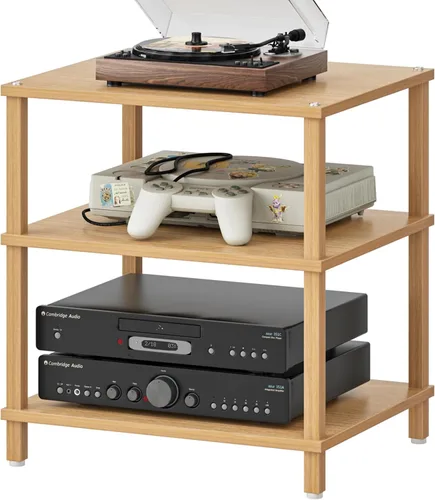 Vista 13 de Soporte para reproductor multimedia AV de 3 niveles, gabinete estéreo, gabinete estéreo moderno, estante de consola de juegos, soporte de TV