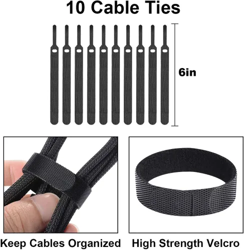 Vista 8 de DUNCHATY Caja de organización de cables, paquete de 3 unidades, caja organizadora de cables para escritorio, TV, cubierta de regleta de alimentación