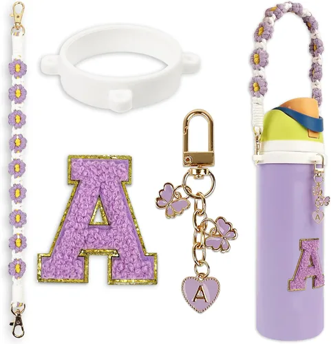 Vista 19 de Lindo juego de dijes de letras compatible con botella de agua Owala de 24 oz, 32 oz, 40 oz, Owala Kids, vaso térmico de café Owala, Owala FreeSip