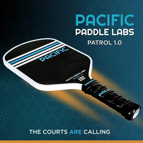 Vista 5 de Patrol 1.0 Paleta de pickleball, fibra de vidrio, 0.512 in, raqueta de pickleball aprobada por USAPA, textura de grano abrasivo de carbono, giro