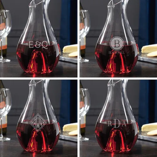 Vista 4 de Decantador de vino de vidrio personalizado Reims para vinos tintos y blancos