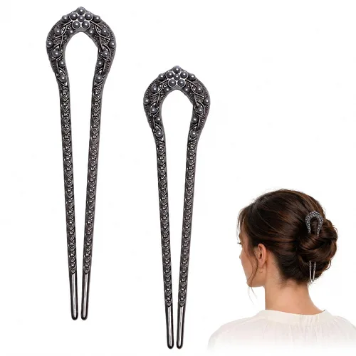 Vista 2 de 2 horquillas francesas para el cabello, en forma de U, para mujer