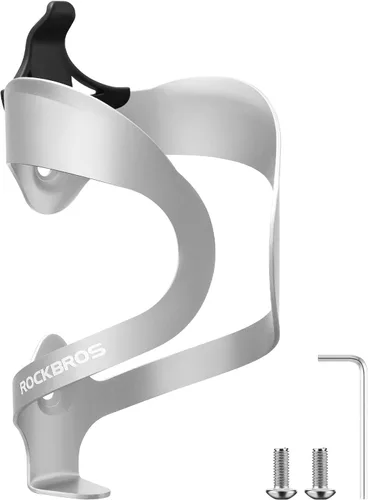 Vista 8 de ROCKBROS Soporte para botella de agua para bicicleta, ligero, resistente, aleación de aluminio, jaula para bebidas con tornillos, soportes