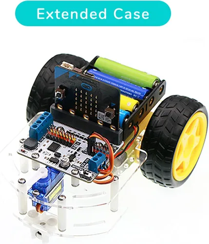 Vista 5 de EF ELECFREAKS Microbit Motor:bit 3v/5v Placa de expansión Mini Micro:bit Breakout Board Soporte 2 DC Motor Extend 14-Channel IO Puertos IO Zumbador