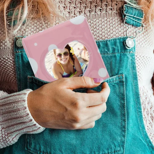 Vista 5 de Housoutil Kpop - 1 álbum de fotos de 3 pulgadas, mini álbum de fotos Kpop, soporte para tarjeta fotográfica Kpop, mini álbum de fotos con corazón