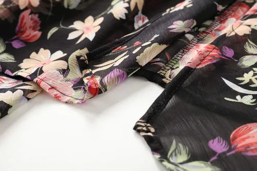 Vista 5 de olrain - Cárdigan estilo kimono holgado y traslúcido, de gasa, con estampado floral, para mujer