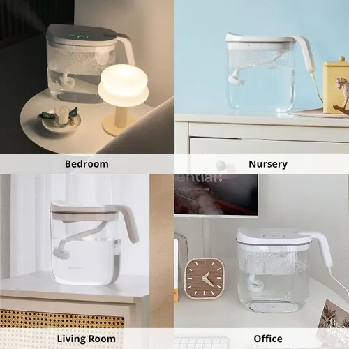 Vista 5 de Carepod Mini 21P Humidificador Ultrasónico de Bruma Fría Silencioso Sin Filtro Fácil de Limpiar - Solo 3 Piezas Lavables para Limpiar, Apagado