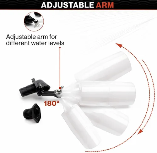Vista 3 de Pool St - Repuesto de válvula de flotador de llenado automático de piscina de 3/8 pulgadas y 1/2 pulgadas, incluye adaptador de 3/8 pulgadas a 1/2
