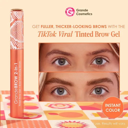 Vista 2 de Grande Cosmetics GrandeBROW - Gel tintado para cejas 2 en 1 + suero para mejorar las cejas
