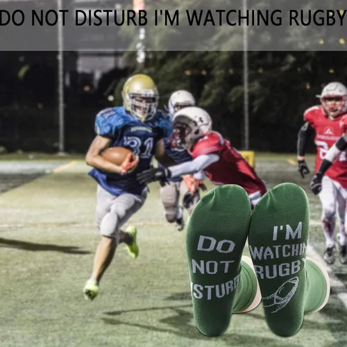 Vista 5 de PXTIDY - Calcetines de rugby, regalo para jugadores de rugby, regalo para hombres, no molestar con los fans de rugby, regalo