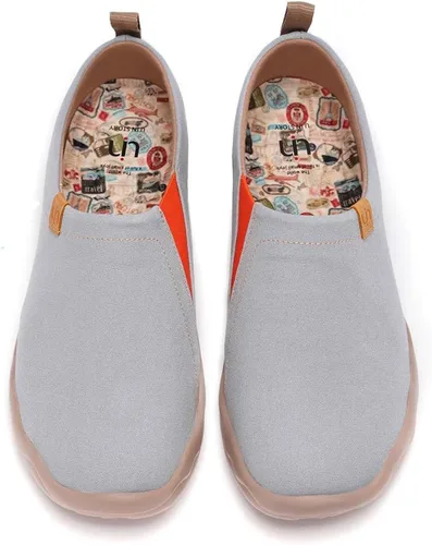 Vista 98 de UIN Zapatos de viaje para caminar para hombre, sin cordones, de lona, informales, ligeros, cómodos y modernos, diseño de perritos felices Ahhhhh