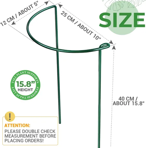 Vista 2 de LEOBRO Estacas de soporte para plantas, 4 estacas para plantas, soporte para plantas, jaulas y soportes de peonía, estacas de jardín, estacas